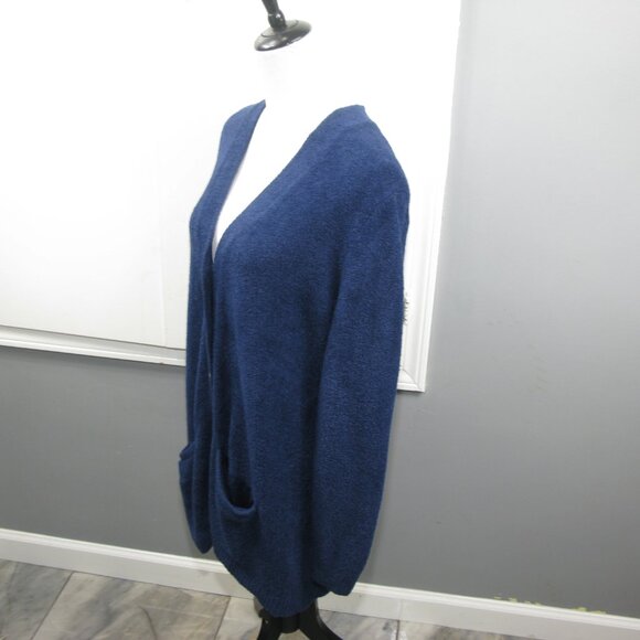 Lands' End Navy Blue Soft Button Front Tunic Cardigan Size Large - Picture 5 of 7